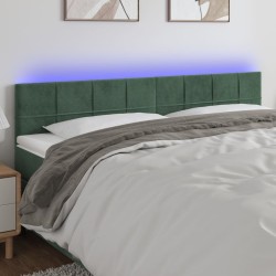 Tête de lit à LED Vert foncé 200x5x78/88 cm Velours 