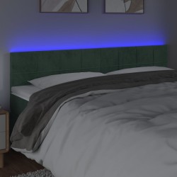 Tête de lit à LED Vert foncé 200x5x78/88 cm Velours 