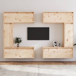 Meubles TV 6 pcs Bois massif de pin 