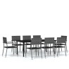 Ensemble à manger de jardin 9 pcs Gris 