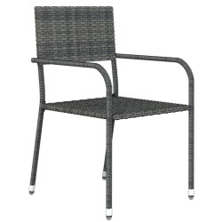 Ensemble à manger de jardin 9 pcs Gris 
