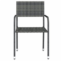 Ensemble à manger de jardin 9 pcs Gris 
