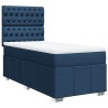 Sommier à lattes de lit avec matelas Bleu 90x190 cm Tissu 