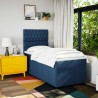 Sommier à lattes de lit avec matelas Bleu 90x190 cm Tissu 
