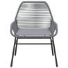 Ensemble à manger jardin coussins 5 pcs gris poly rotin verre 