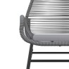 Ensemble à manger jardin coussins 5 pcs gris poly rotin verre 