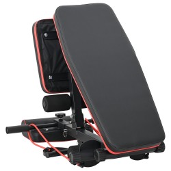 Banc de Poids Réglable avec Bandes Élastiques 150 kg Acier Noir 