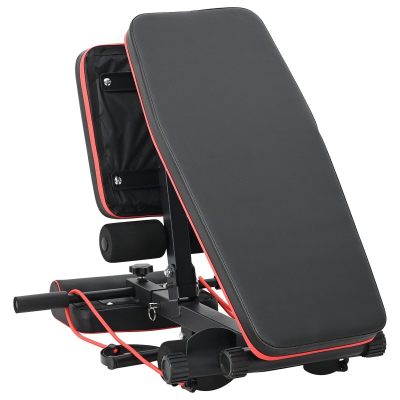 Banc de Poids Réglable avec Bandes Élastiques 150 kg Acier Noir 