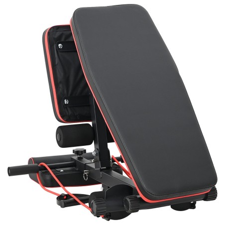 Banc de Poids Réglable avec Bandes Élastiques 150 kg Acier Noir 