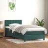 Sommier à lattes de lit et matelas vert foncé 90x220 cm velours 