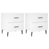 Tables de chevet 2 pcs blanc 40x35x47,5 cm bois d’ingénierie 