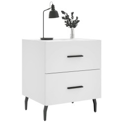 Tables de chevet 2 pcs blanc 40x35x47,5 cm bois d’ingénierie 