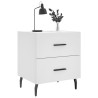 Tables de chevet 2 pcs blanc 40x35x47,5 cm bois d’ingénierie 