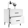 Tables de chevet 2 pcs blanc 40x35x47,5 cm bois d’ingénierie 