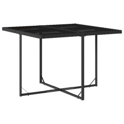 Ensemble à manger de jardin 9pcs coussins noir résine tressée 