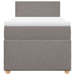 Sommier à lattes de lit avec matelas Taupe 90x200 cm Tissu 