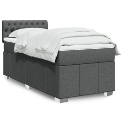 Sommier à lattes de lit avec matelas Gris foncé 80x200 cm Tissu 