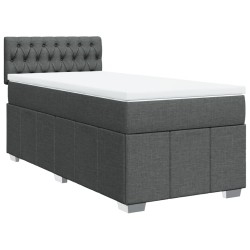 Sommier à lattes de lit avec matelas Gris foncé 80x200 cm Tissu 