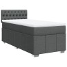Sommier à lattes de lit avec matelas Gris foncé 80x200 cm Tissu 