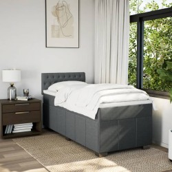Sommier à lattes de lit avec matelas Gris foncé 80x200 cm Tissu 