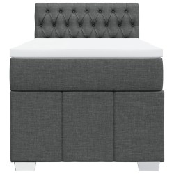 Sommier à lattes de lit avec matelas Gris foncé 80x200 cm Tissu 