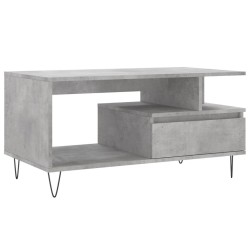 Table basse Gris béton 90x49x45 cm Bois d'ingénierie 