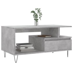 Table basse Gris béton 90x49x45 cm Bois d'ingénierie 