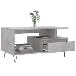 Table basse Gris béton 90x49x45 cm Bois d'ingénierie 