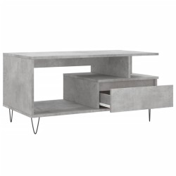 Table basse Gris béton 90x49x45 cm Bois d'ingénierie 