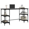 Bureau noir 140x50x75 cm métal et bois d'ingénierie 
