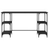 Bureau noir 140x50x75 cm métal et bois d'ingénierie 