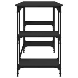Bureau noir 140x50x75 cm métal et bois d'ingénierie 