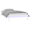 Cadre de lit à LED sans matelas blanc 100x200 cm bois massif 