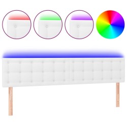 Tête de lit à LED Blanc 160x5x78/88 cm Similicuir 