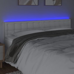 Tête de lit à LED Blanc 160x5x78/88 cm Similicuir 
