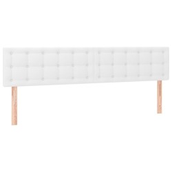 Tête de lit à LED Blanc 160x5x78/88 cm Similicuir 