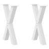 Pieds de table à manger en forme de X, 2 pièces, blanc, 50 x (72-73) cm, acier 