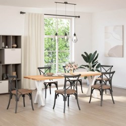 Pieds de table à manger en forme de X, 2 pièces, blanc, 50 x (72-73) cm, acier 