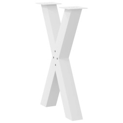 Pieds de table à manger en forme de X, 2 pièces, blanc, 50 x (72-73) cm, acier 