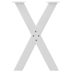 Pieds de table à manger en forme de X, 2 pièces, blanc, 50 x (72-73) cm, acier 