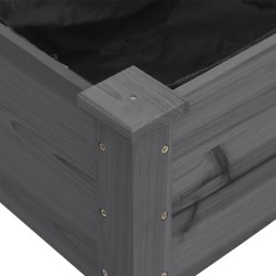 Jardinière sur roues avec doublure gris 118x59x80 cm bois sapin 