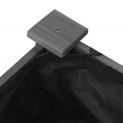 Jardinière sur roues avec doublure gris 118x59x80 cm bois sapin 