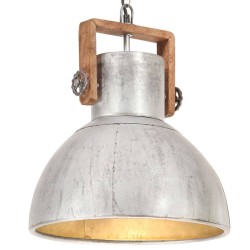 Lampe suspendue industrielle 25 W Argenté Rond 40 cm E27 