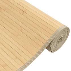Tapis rectangulaire naturel clair 80x100 cm bambou 