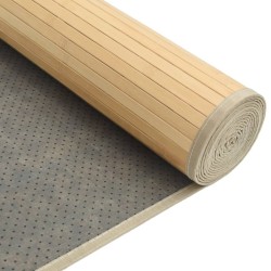 Tapis rectangulaire naturel clair 80x100 cm bambou 