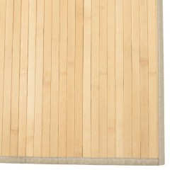 Tapis rectangulaire naturel clair 80x100 cm bambou 