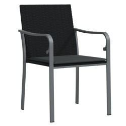 Ensemble à manger de jardin 5 pcs coussins résine tressée acier 