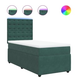 Sommier à lattes de lit et matelas Vert foncé 80x200 cm Velours 