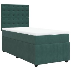 Sommier à lattes de lit et matelas Vert foncé 80x200 cm Velours 