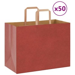 Sacs en papier 50 pcs avec poignées rouge 32x17x25 cm 